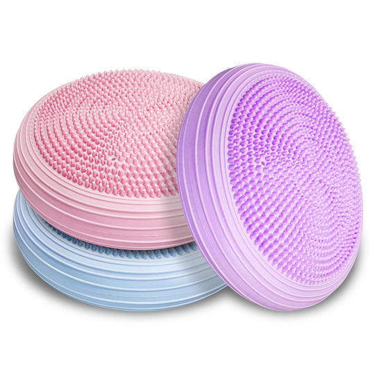 3 Pcs Inflated Wobble Cushion, Wiggle Seat & Balance Pad for Exercise, Home Yoga Balance Stability Training, Strengthen Core Muscles, Improve Posture, Balance Disc with Pump (multi color)