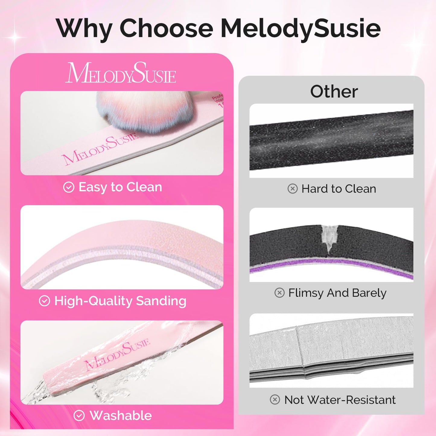 MelodySusie Nail Stamper Kit and 4Pcs Double Sided 100/180 Grit Nail Files