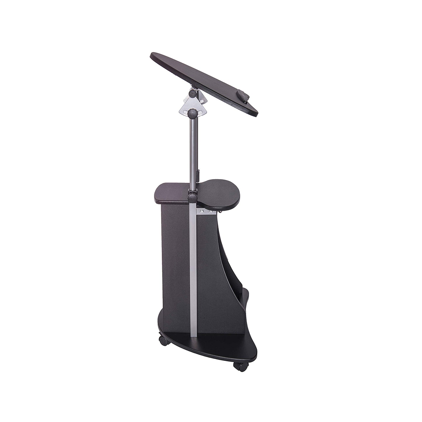Techni Mobili Sit-to-Stand Mobile Medical Laptop Computer Cart, Black, Adjustable Height, B005