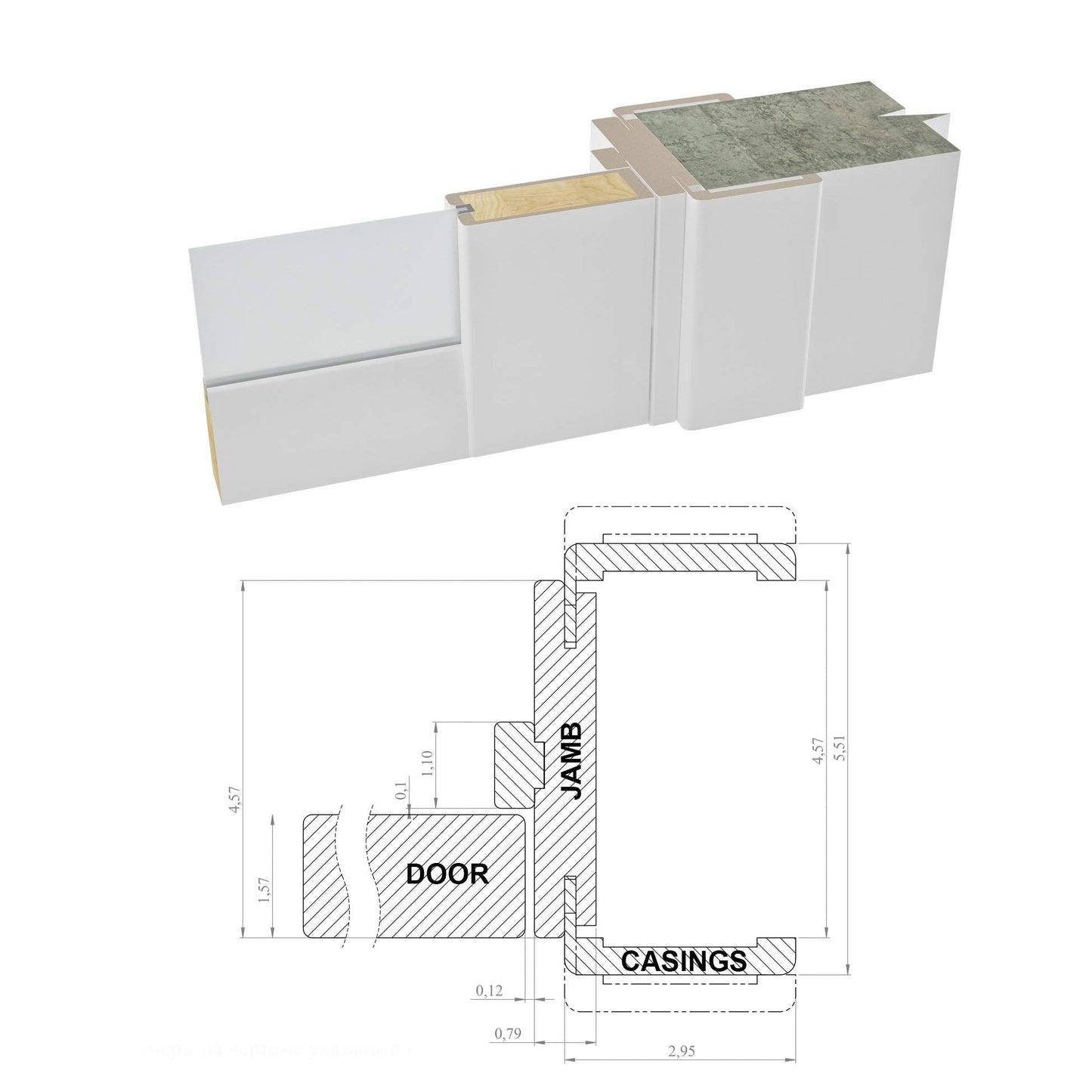 SARTODOORS Solid French Door Clear Glass 3 Lites 32x96 inches | Lucia 2555 Matte White | Single Regular Panel Frame Trims Handle | Bathroom Bedroom Sturdy Doors