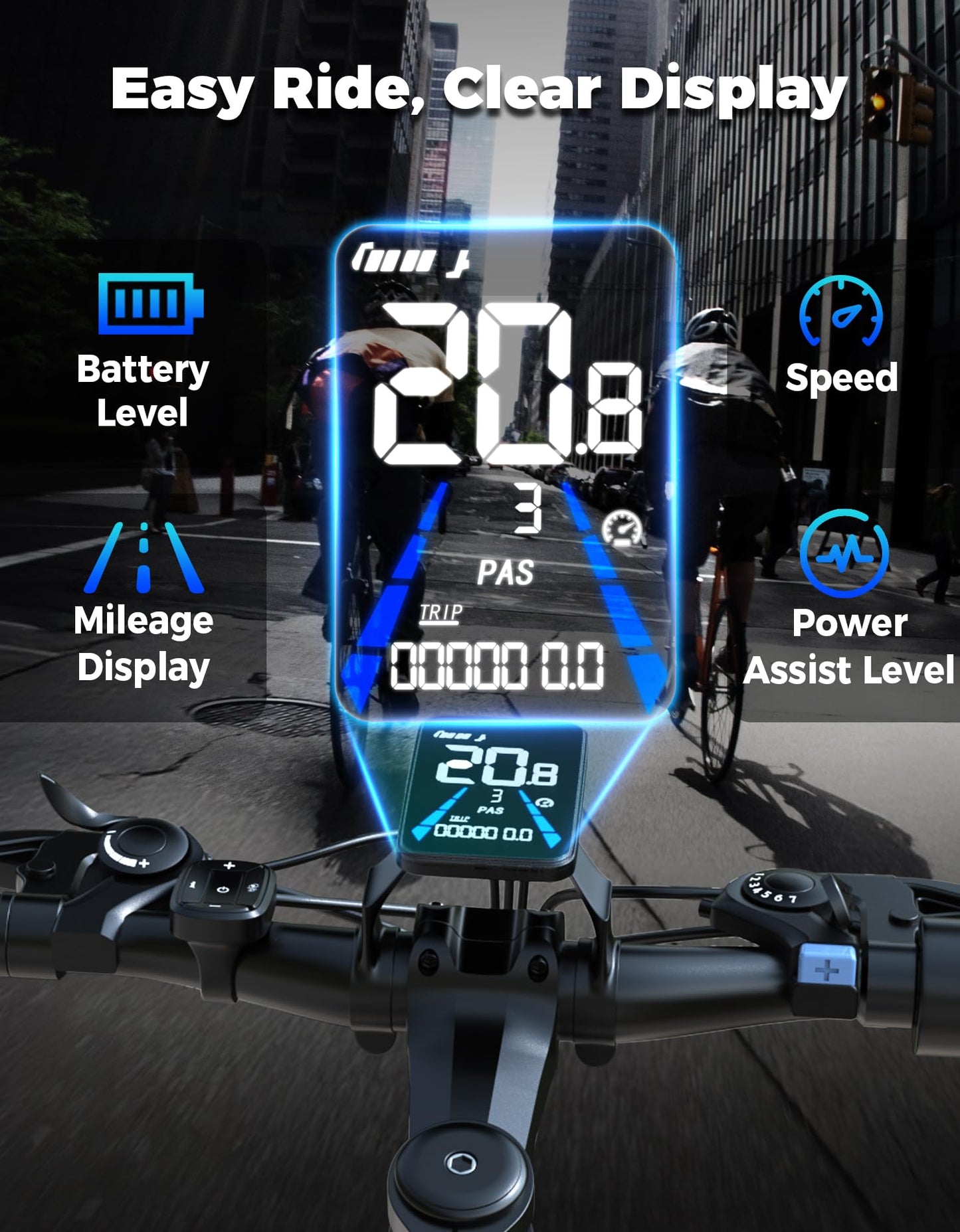 Misodo Electric Bike for Adults, 1500W Peak Mountain Ebike with 28 MPH, 65 Miles Range, 7 Speeds, 48V 10Ah Removable Battery 26" Ebike for Commute