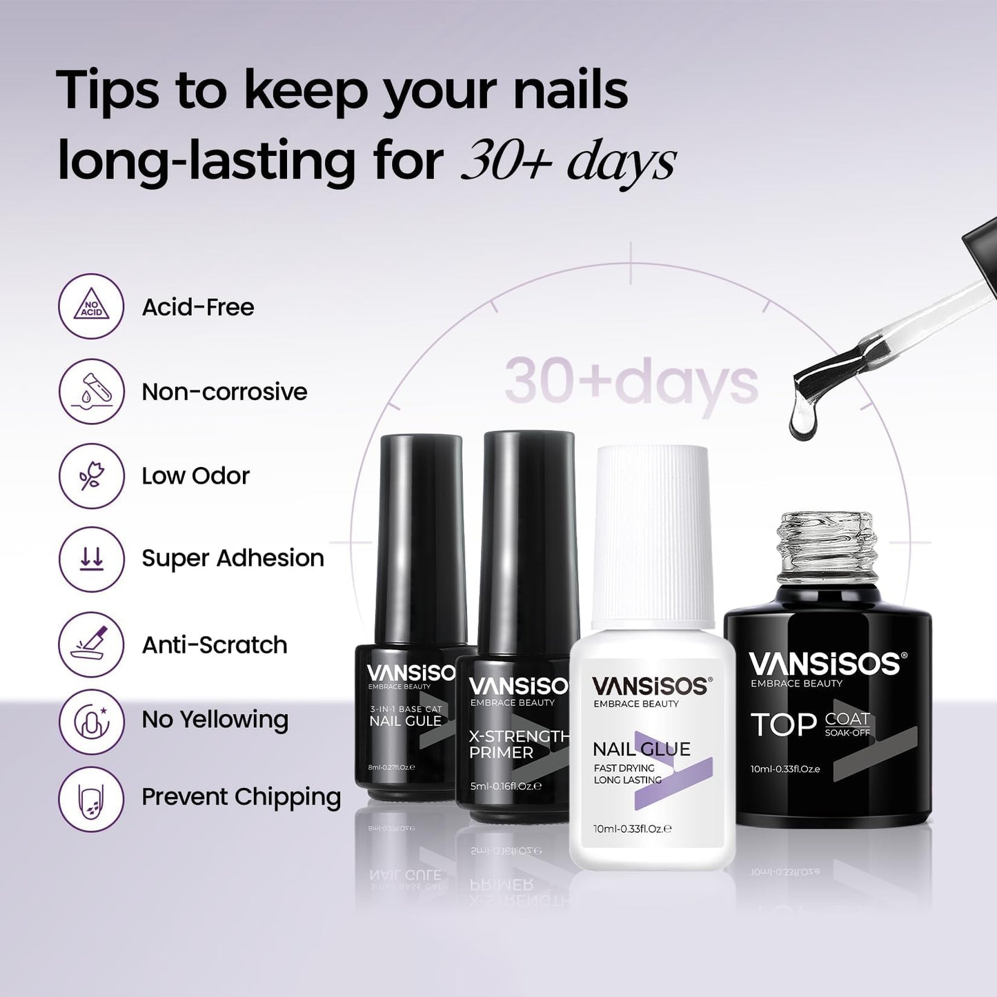 VANSISOS Professional Acrylic Nail Kit with Drill: Complete Nail Kit with Everything Acrylic Powder and Liquid Set with Glitter Powder Brushes X-Strength Primer for a DIY Home Salon Experience