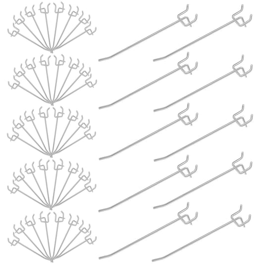 Irrigaton 50 Pack 6 Inch Pegboard Hooks, L Shape Metal Hooks Kit for 1/4" and 1/8" Pegboard, Utility Hooks Suit for Organizing Storage Tools, Garage, Kitchen, Office, Tools