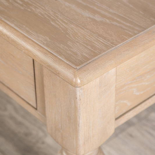 Furniture of America Shelimar Transitional Solid Wood 52-inch Rectangular Coffee Table, 2 Soft-Closing Drawers and Ball-Bearing Glide for Living Room, Light Washed White