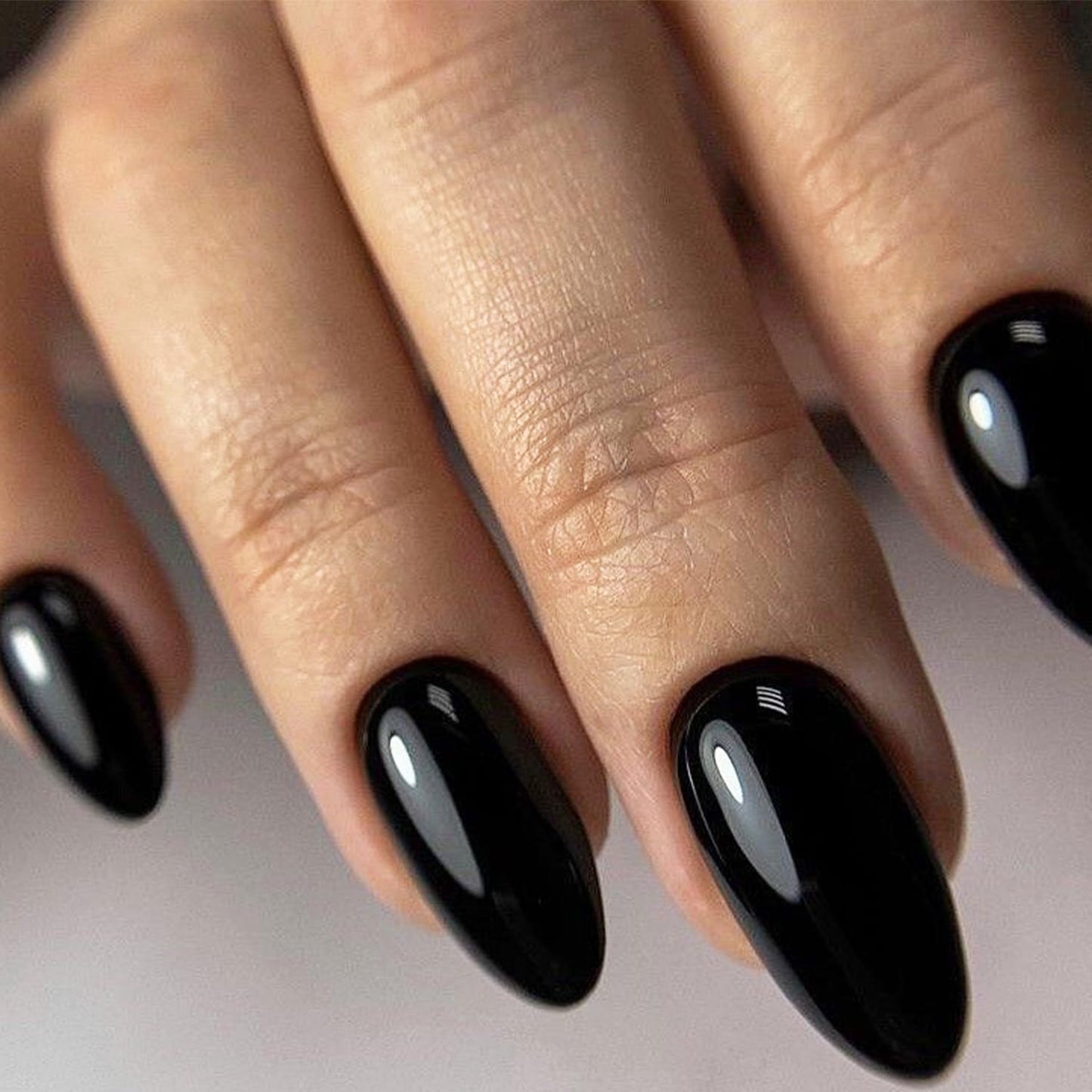 GLAMERMAID Press on Nails and Press on Toenails Sets,48 Pcs Black Almond Glue on Nails and Toenail Press ons,Summer Hand and Toenails Sets for Women Girls Gift