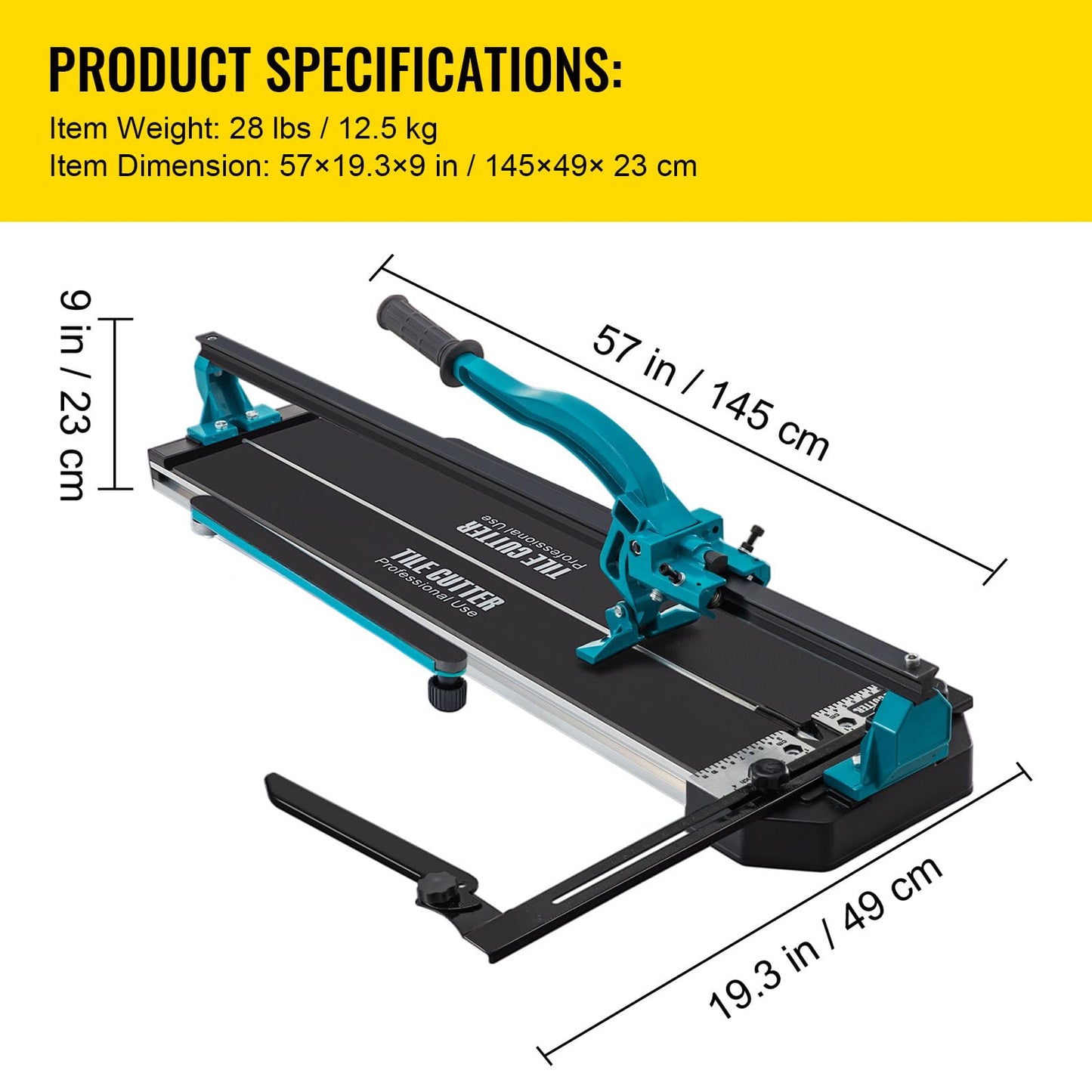 Mophorn 48 Inch Tile Cutter Single Rail Double Brackets Manual Tile Cutter 3/5 in Cap w/Precise Laser Manual Cutter Tools for Precision Cutting (48 Inch)