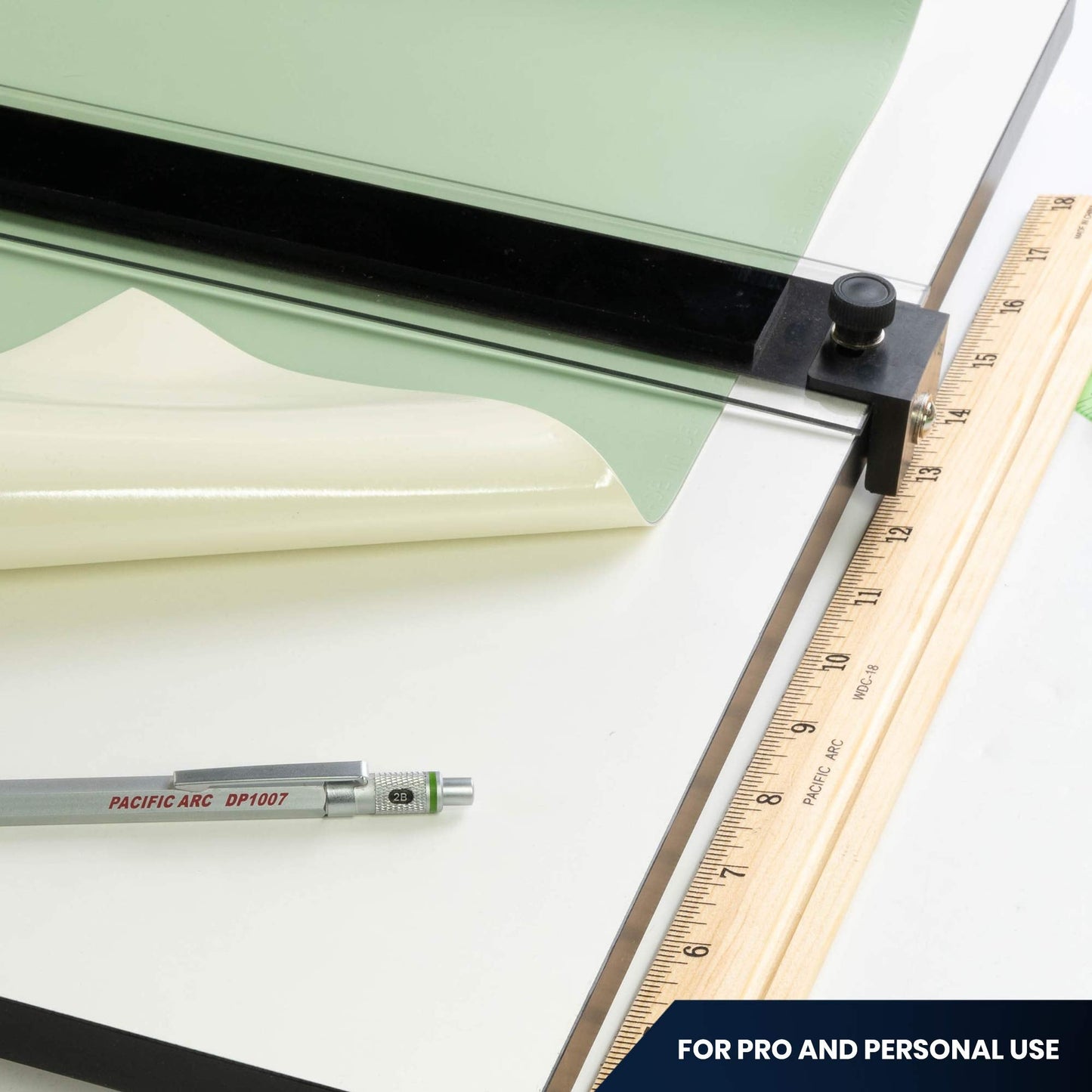 Pacific Arc Vinyl Board Cover. Self Healing and Stain Resistant Green/Ivory Sheet, 43.5 inches by 84 inches