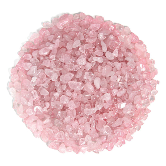 1.1lb Natural Crushed Rose Quartz Crystal Tumbled Chips-Healing Crystals Chips Bulk, Crushed Crystal Gemstones for Crafts, Beautiful Package for Gift (Rose Quartz)