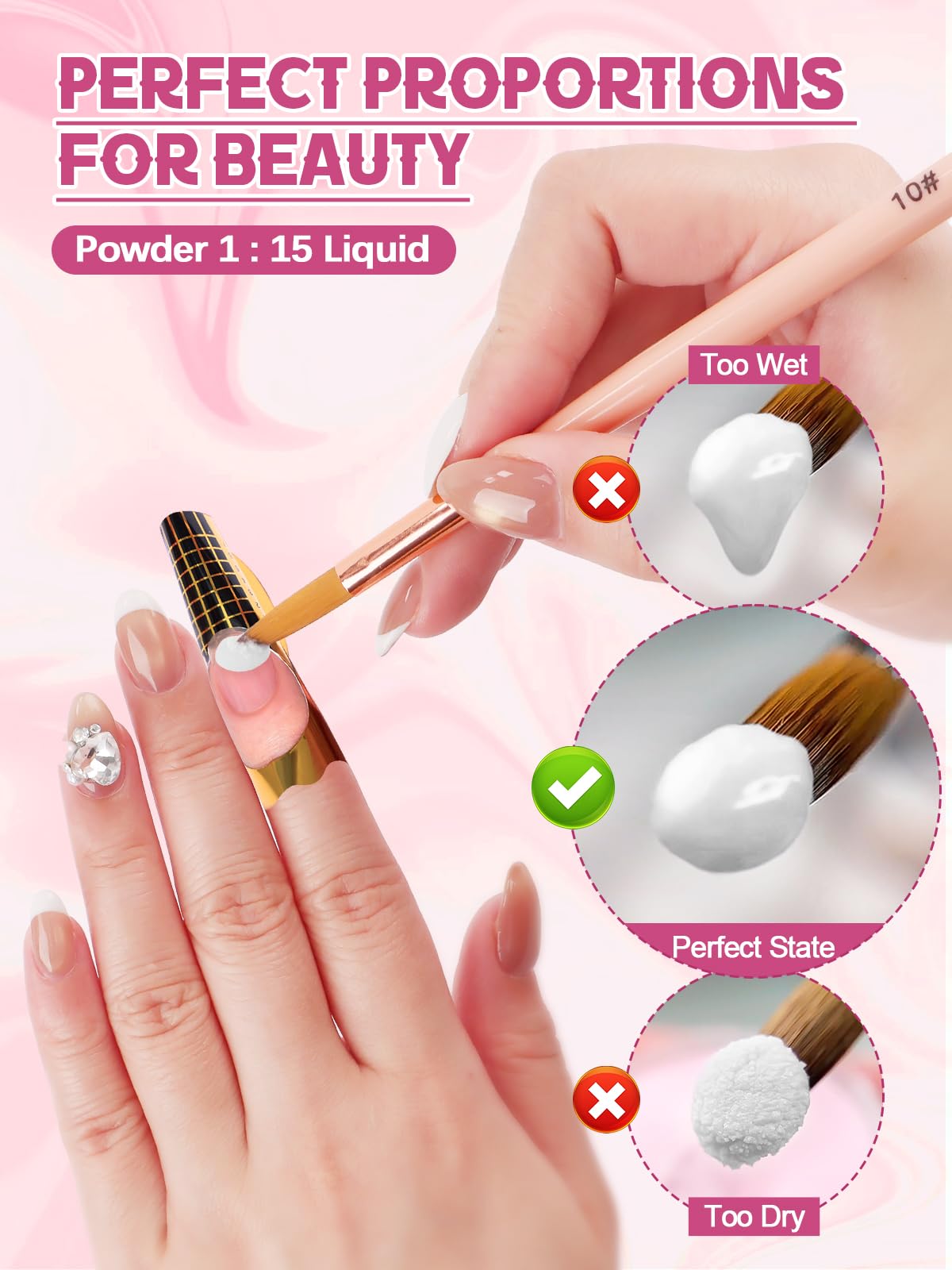 EBANKU Acrylic Nail Kit - 120g/4.23oz Acrylic Powder and 150ml Liquid Monomer Set With Brushes, Dappen Dish, Nail Primer Prep, 1 Set Drill Tools for Manicure, Nail Kit for Beginners