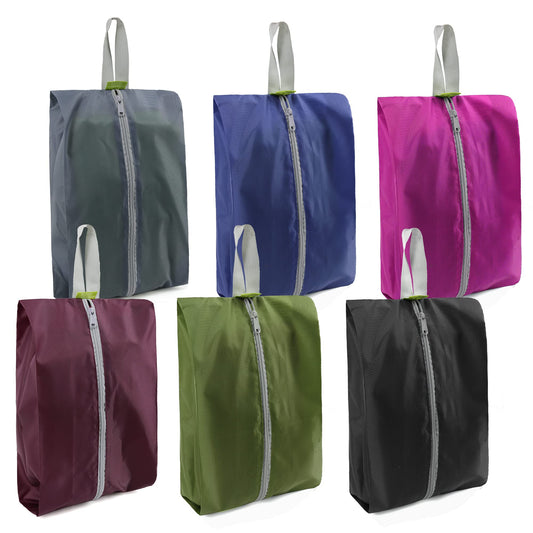 BeeGreen Travel Shoe Organizer with Zipper Closure | Shoe Bags for Travel, 6pcs Portable Packing Storage Organizer with Handle | Colorful Nylon Design for Dance Essentials, Gifts for Men and Women