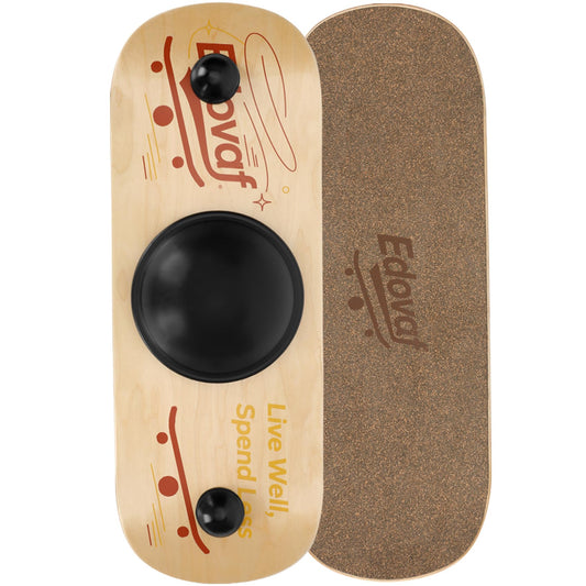 Edovaf Balance Board- Gift for Adults & Kids,Wood Wobble Balance Trainer Board,Premium Slip-Resistant Surface Portable Fitness Equipment,Suitable for Core Workout, Standing Desk Exercise, Home Gym, Yoga