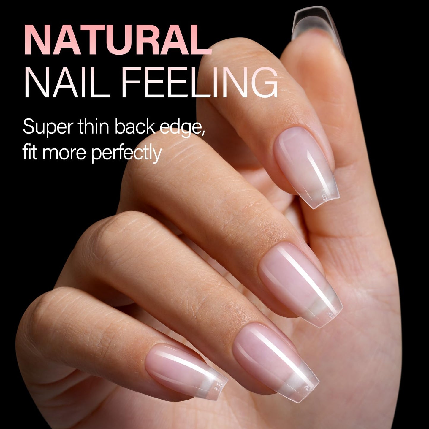 AILLSA Medium Coffin Nail Tips - Pre-shaped False Nail Tips Full Cover Matte Thickened Nails Tips, Fake Nails 240pcs 15 Sizes for DIY