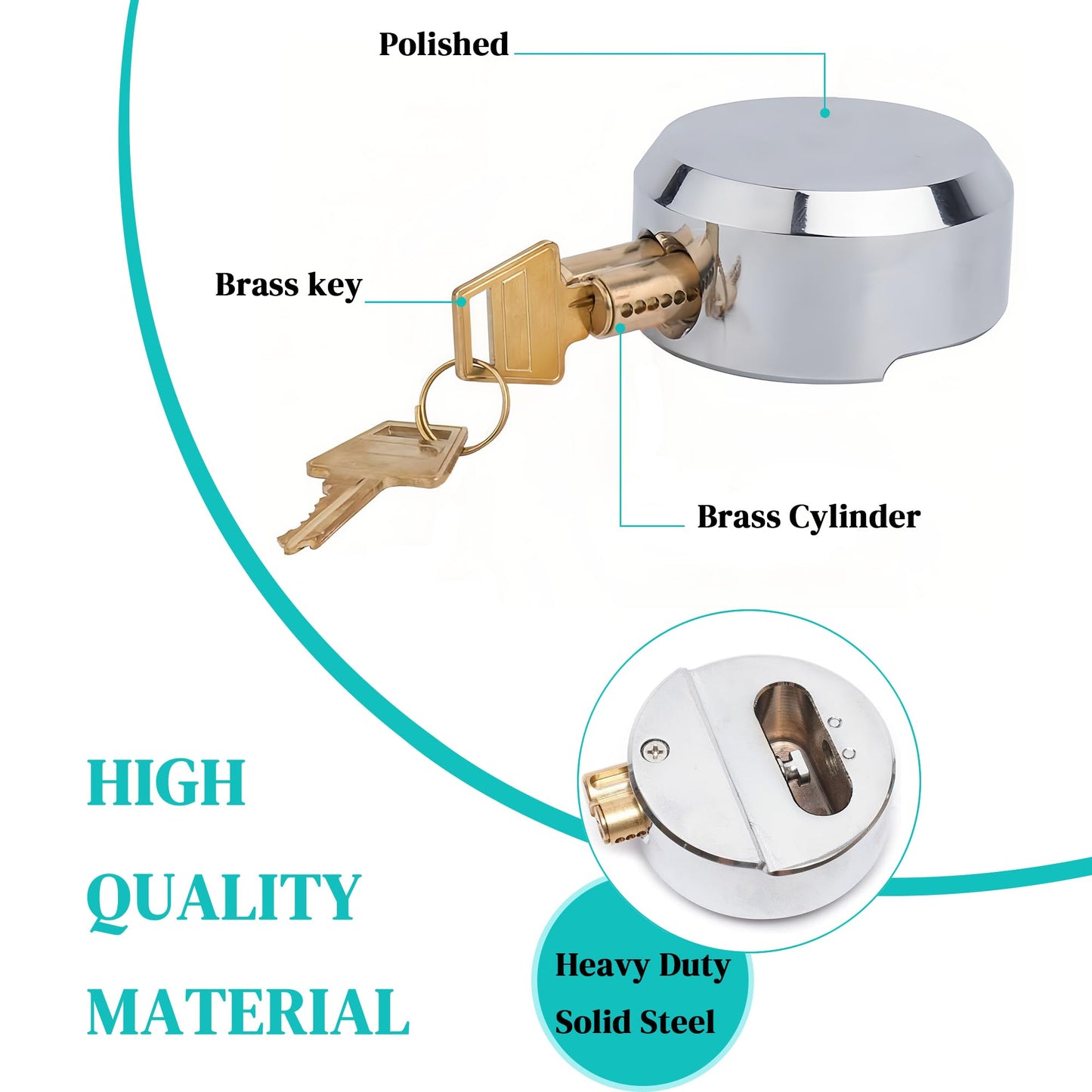 OIHYA 2 Pack Van Door Lock, 73MM Heavy Duty Solid Steel Hidden Shackle Padlock and Hasp Set Keyed Different, with 4pcs Keys and 80mm Screws for Vans, Trucks, Gates, Trailer