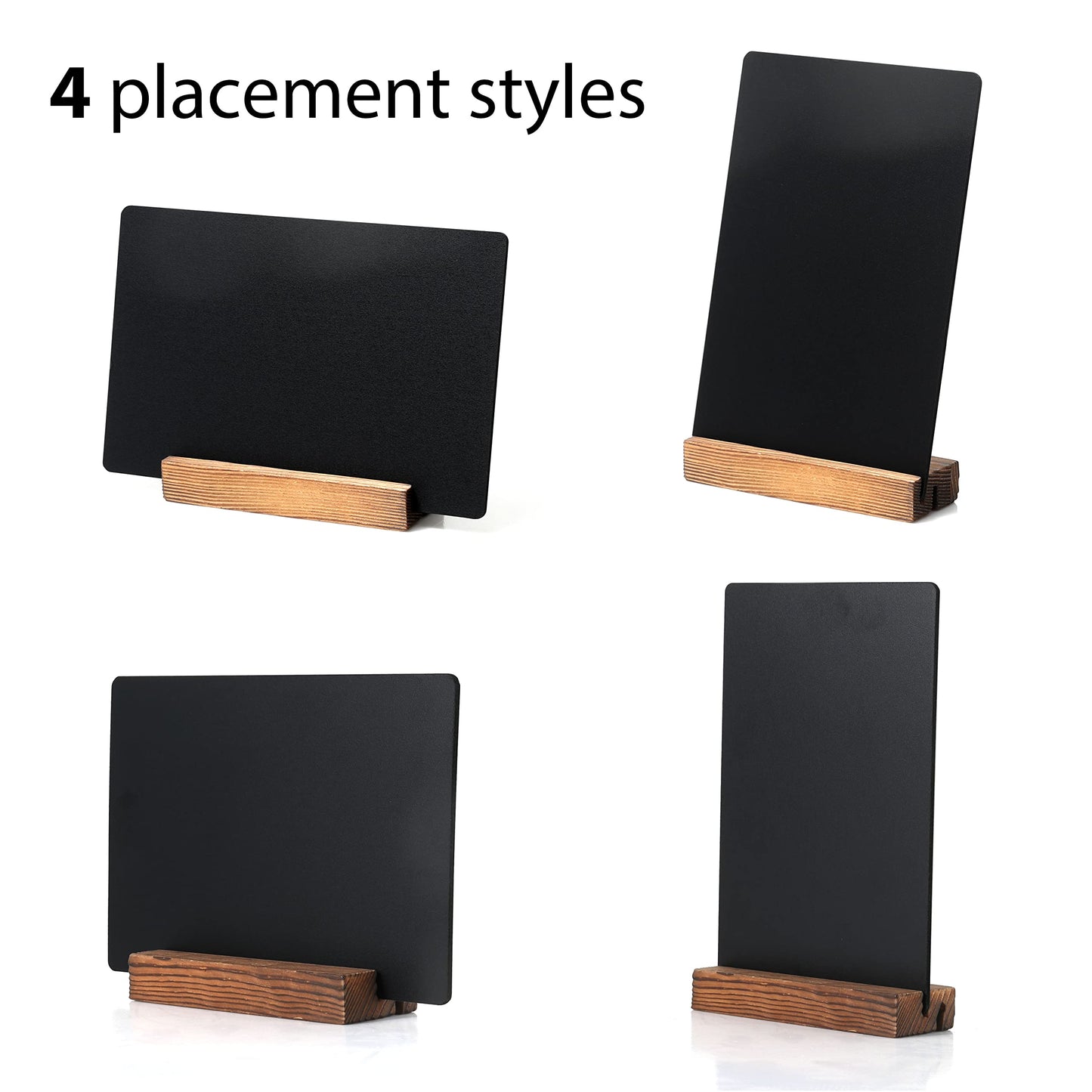 NEWNEWSHOW 3Pack 5.1x7.9 in Blackboard Sign Double Sided with Wood Base Message Chalkboard Erasable Message Board Sign with Wood Base for Shop Wedding Kitchen Home Party Decoration