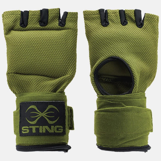 STING Elasticized Quick Boxing Hand Wrap Gloves, Boxing Equipment for MMA Competition and Training, Khaki, Small