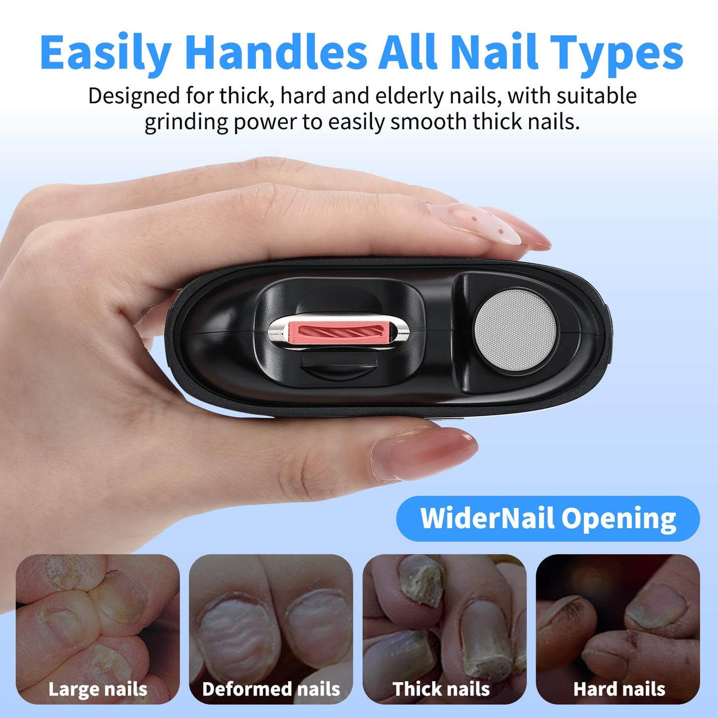 2026 Upgraded 3-in-1 Electric Nail Clipper. Safe auto Trimmer with LED, Clipping Storage & USB-C. Whisper-Quiet, Mess-Free Nail Care for Seniors, Kids & Adults. Ideal for Travel & Home(Black)