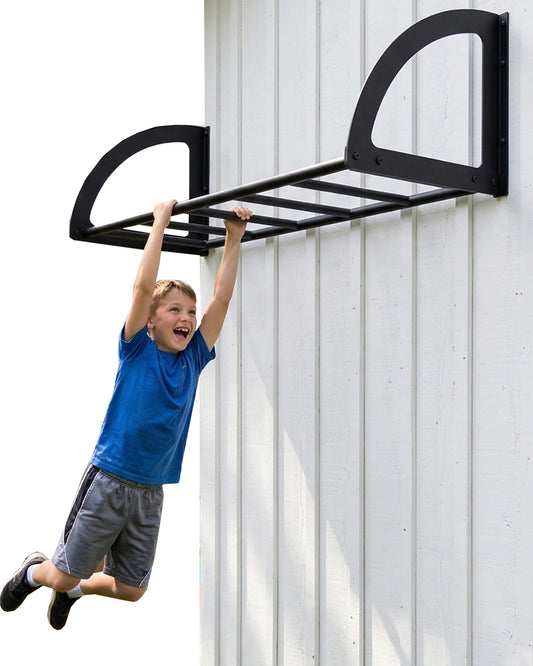 Barcaloo Kids Monkey Bars Indoor Playground Equipment, Jungle Gym for Climbing Indoors or Outdoor - 4ft Wall Mount Ceiling Alternative Climbers & Play Structures for Inside