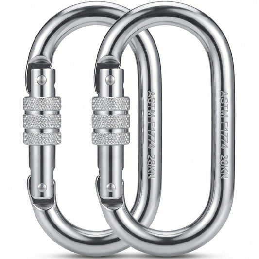 Heavy Duty Locking Carabiner Clip - 28KN /6295lbs Oval Carabiner, 4.3" Large High Strength Alloy Steel Caribiniers for Hammocks, Rigging, Gym, Ropes
