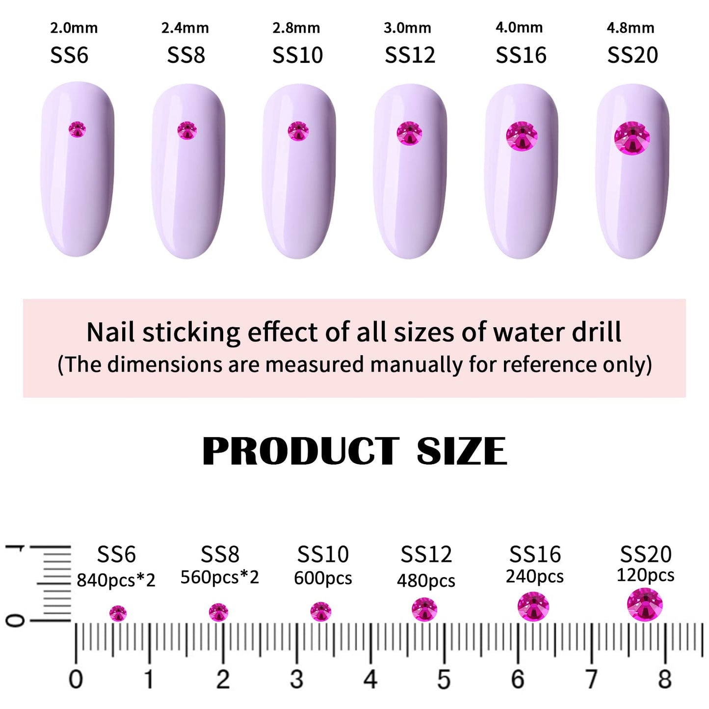 Meibite Peach Glass Flatback Rhinestones for Nails, Crafts & Clothes – 4240PCS 6 Sizes (SS6–SS20) Crystal Gems Kit with Tweezers & Picker, Non Hotfix DIY Rhinestones for Tumblers, Shoes, Nail Art