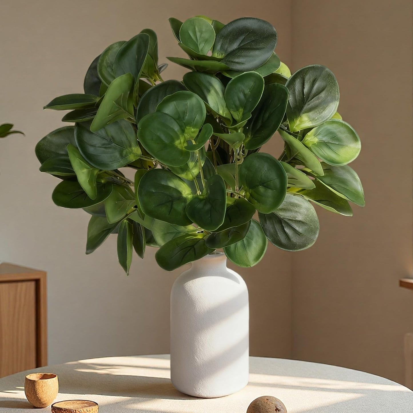 15" Artificial Eucalyptus Stems Potted Plant (2pcs leaf )