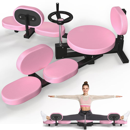 Leg Stretcher, 220LBS Split Machine for Fexibility & Splits Training, 0-200° Adjustable Stretching Equipment for Home Gym, Heavy Duty Steel Frame Leg Stretching Training Machine (Pink)