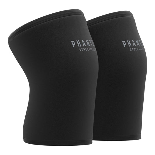 7mm Compression Knee Sleeves for Weightlifting Support, Powerlifting Strength, Heavy Squats, Cross Training, Gym Fitness, Sports – Strong Thick Neoprene Knee Braces for Men & Women (2 Pack, Large)