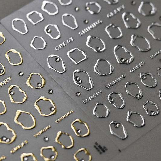 2 Sheets Nail Art Stickers 5D Embossed Nail Stickers Gold Silvery Nails Decals Rhinestones Nails Supplies for Women DIY Manicure Art Decorations for Women