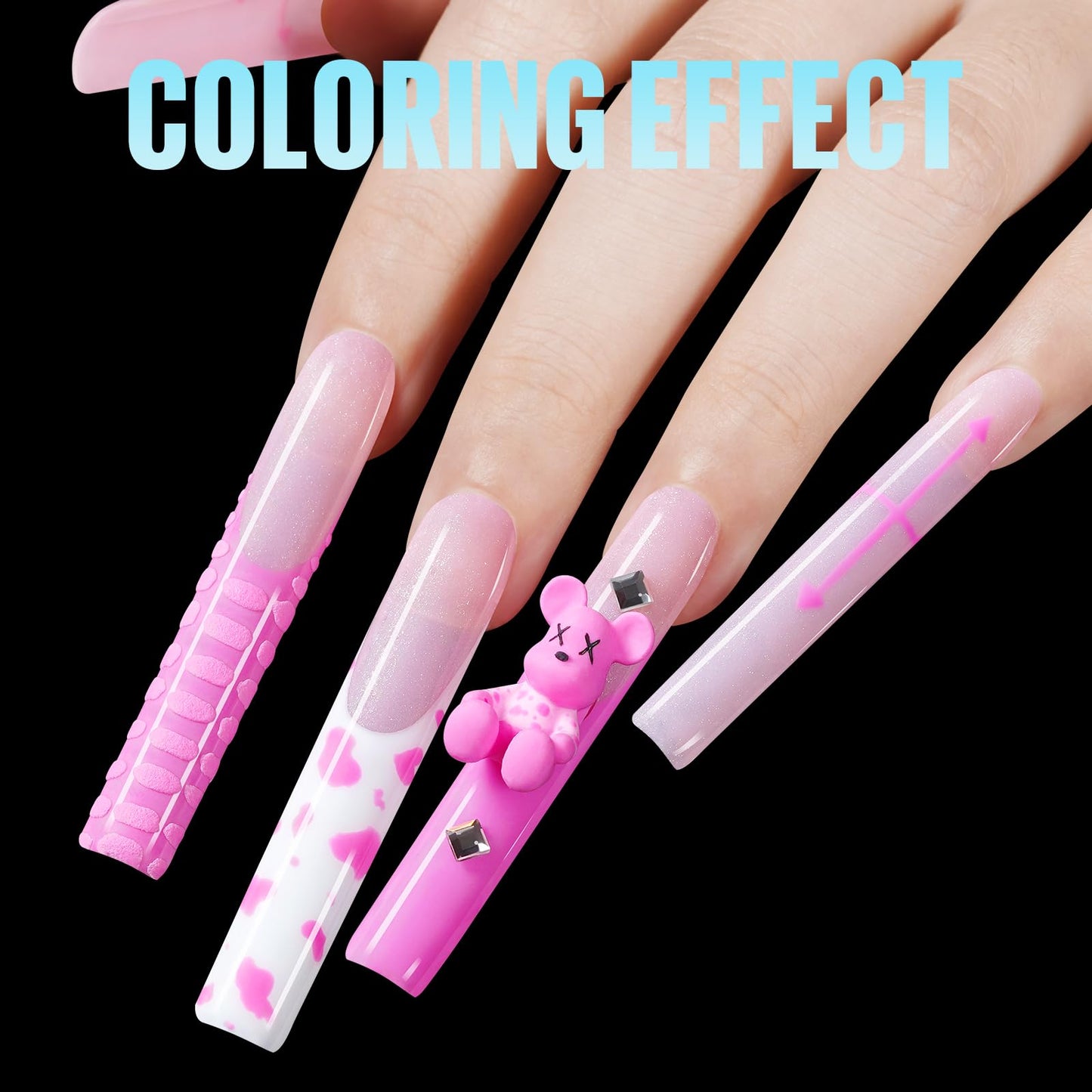 TOMICCA 3XL Extra Long Square Nail Tips No C Curve, 504PCS Half Cover Clear Acrylic False Nails, Straight Flat Fake Nail Tips for Acrylic Gel Manicure, Professional Salon & Home DIY 12 Sizes
