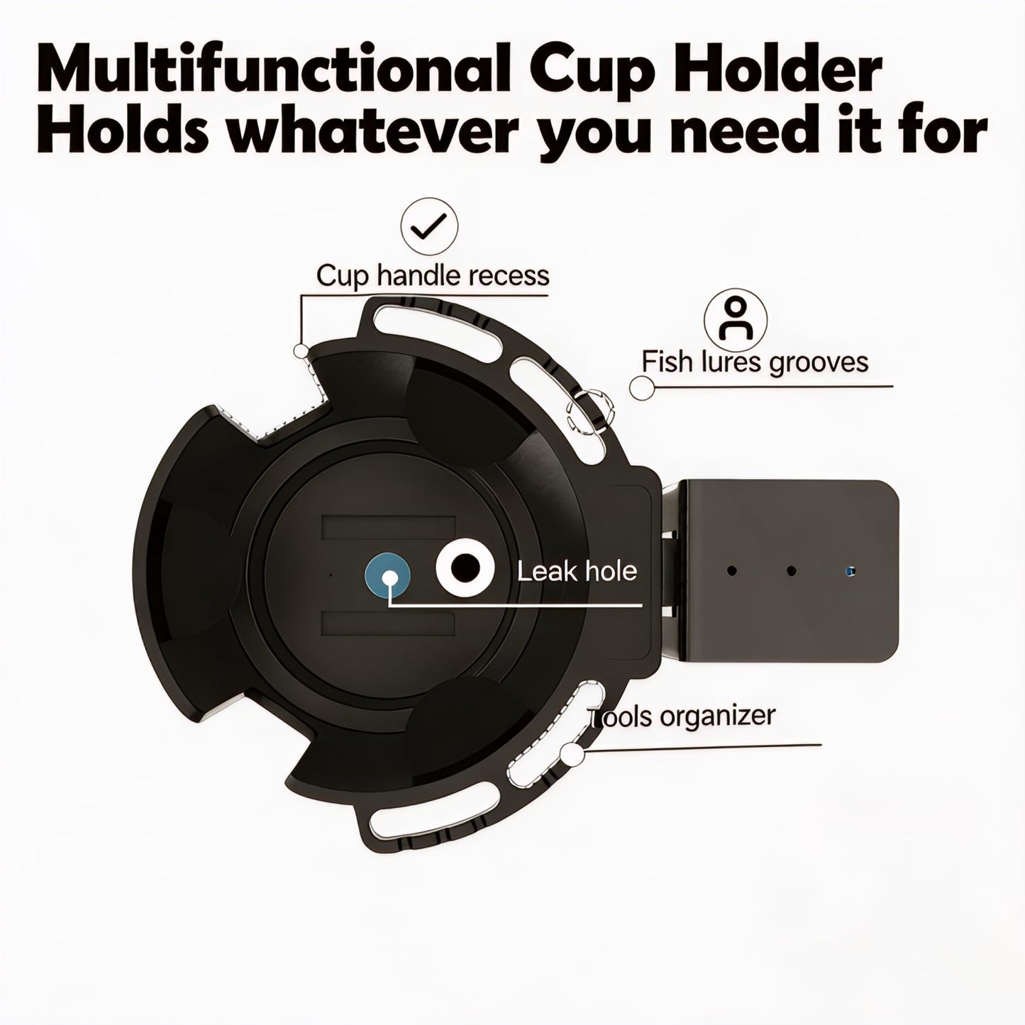 Desk Cup Holder with Large Metal Clamp, Fits Maximum Diameter of 3.38 inches Bottles, Anti-Spill Cup Holder Suitable for Tables, Porch Swings, and Patio Chairs. (Large)