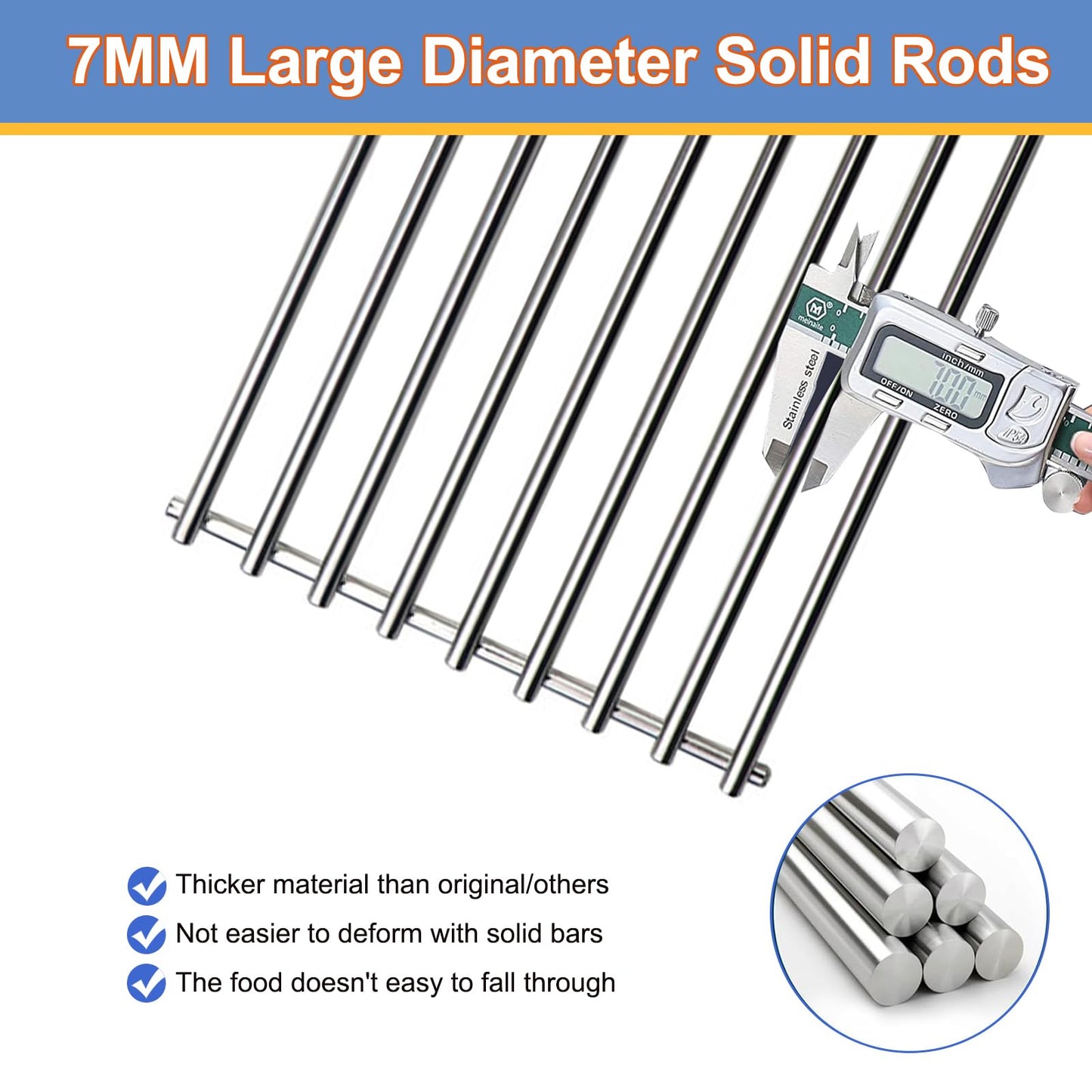 Derurizy 16631 16520 Heat Plates, 4 Pack 23301 Cast Stainless Steel Grill Burner Tubes and 4 Pack 16517 Cooking Grates Replacement for Bull Flame Tamer, Bull 26038 26039 47629 69008 16561 Bull Angus