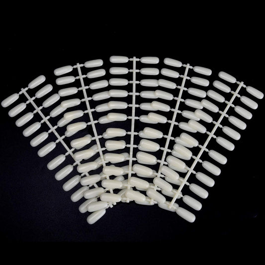 Noverlife 600PCS Flat False Nail Tips for Color Display Book, Fake Art Tips for UV Gel Polish Color Swatches Samples Organizing Tabletop Display Board Salon Practice