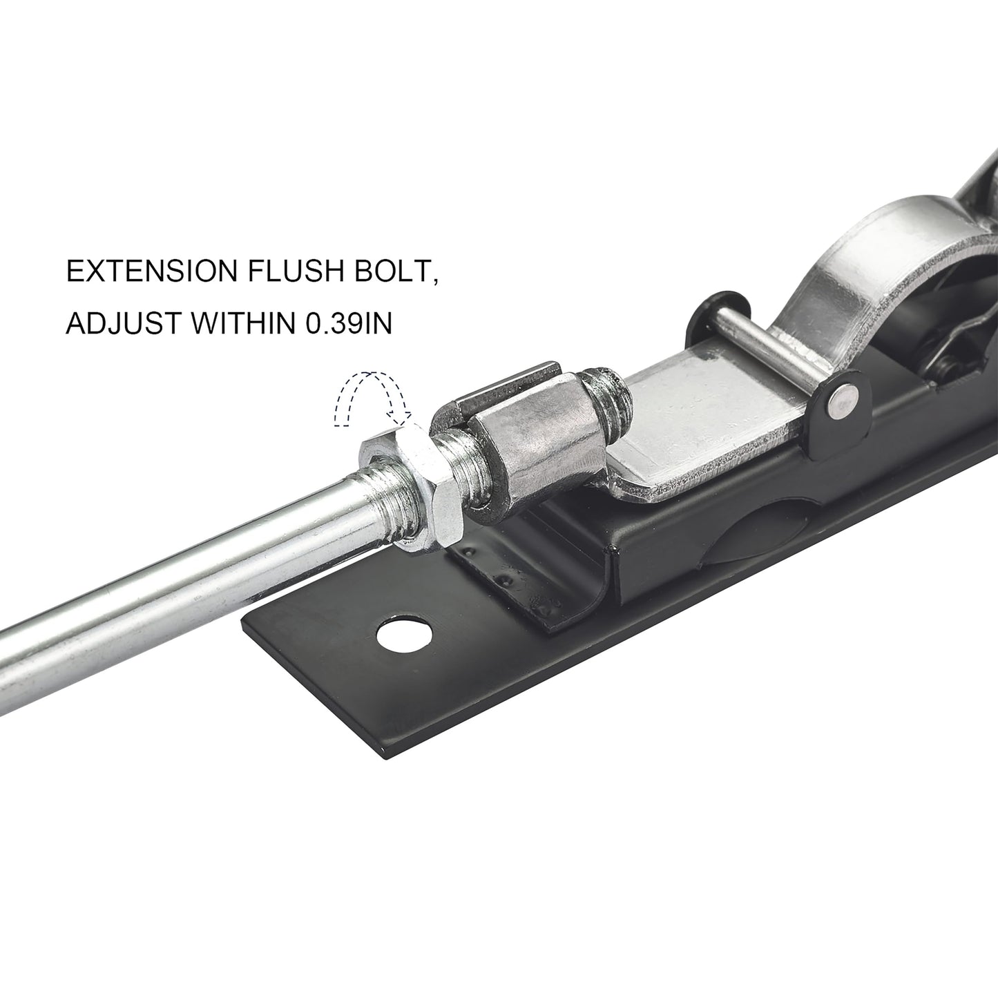 TOGU 2 Pack Solid Lever Extension Flush Bolt Latch Slide Bolt Lock in 6" 8" 10" 12",Concealed Security Door Lock for French Doors,Composite Doors,Wood Doors,Double Doors,Matte Black Finish-8"