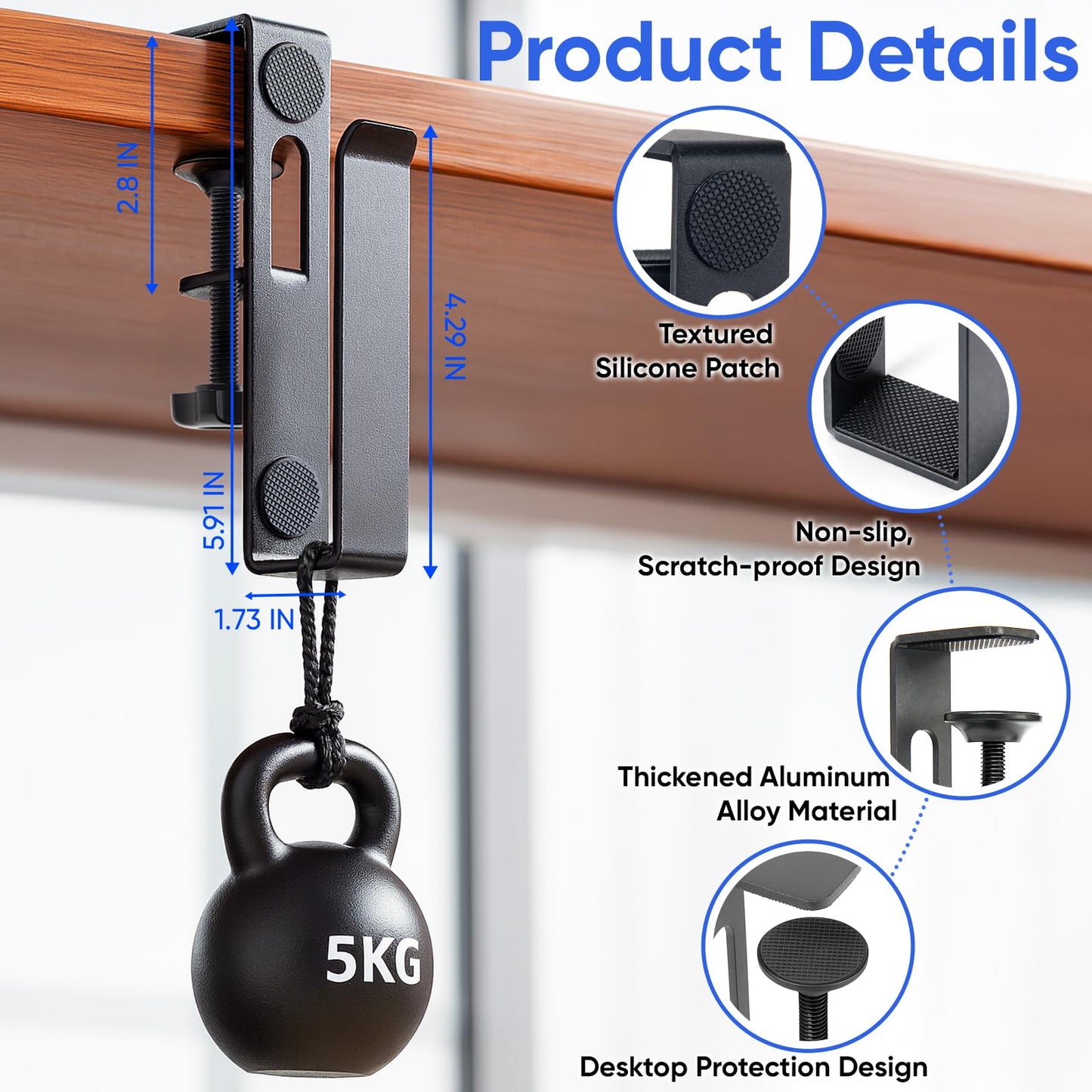 OOKUU Anti-Spill Cup Holder for Desk or Table & No Drill Adjustable Desk Side Laptop Holder