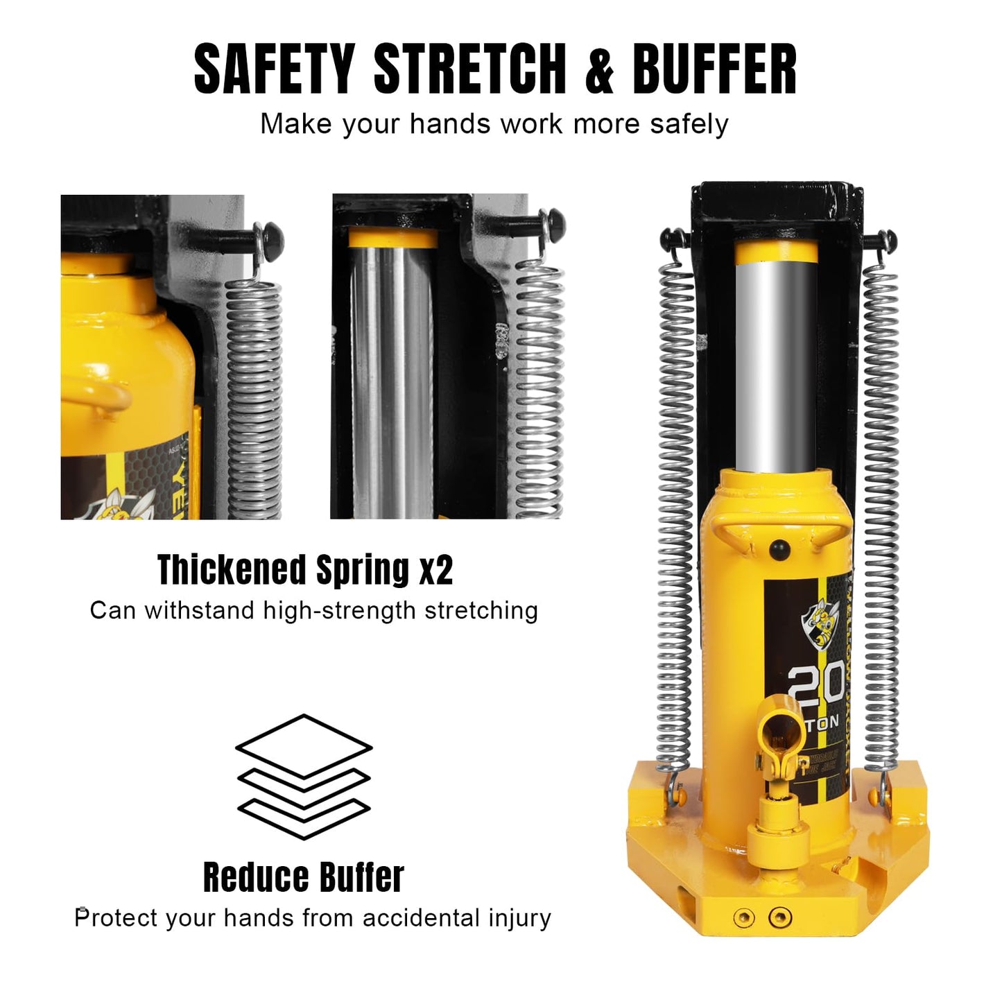 YELLOW JACKET Toe Jack 10 Ton Toe/ 20 Ton Top Capacity Hydraulic Machine Jack Lift,Air Hydraulic Claw Jack for Car Repair,Machinery,Industry Equipment