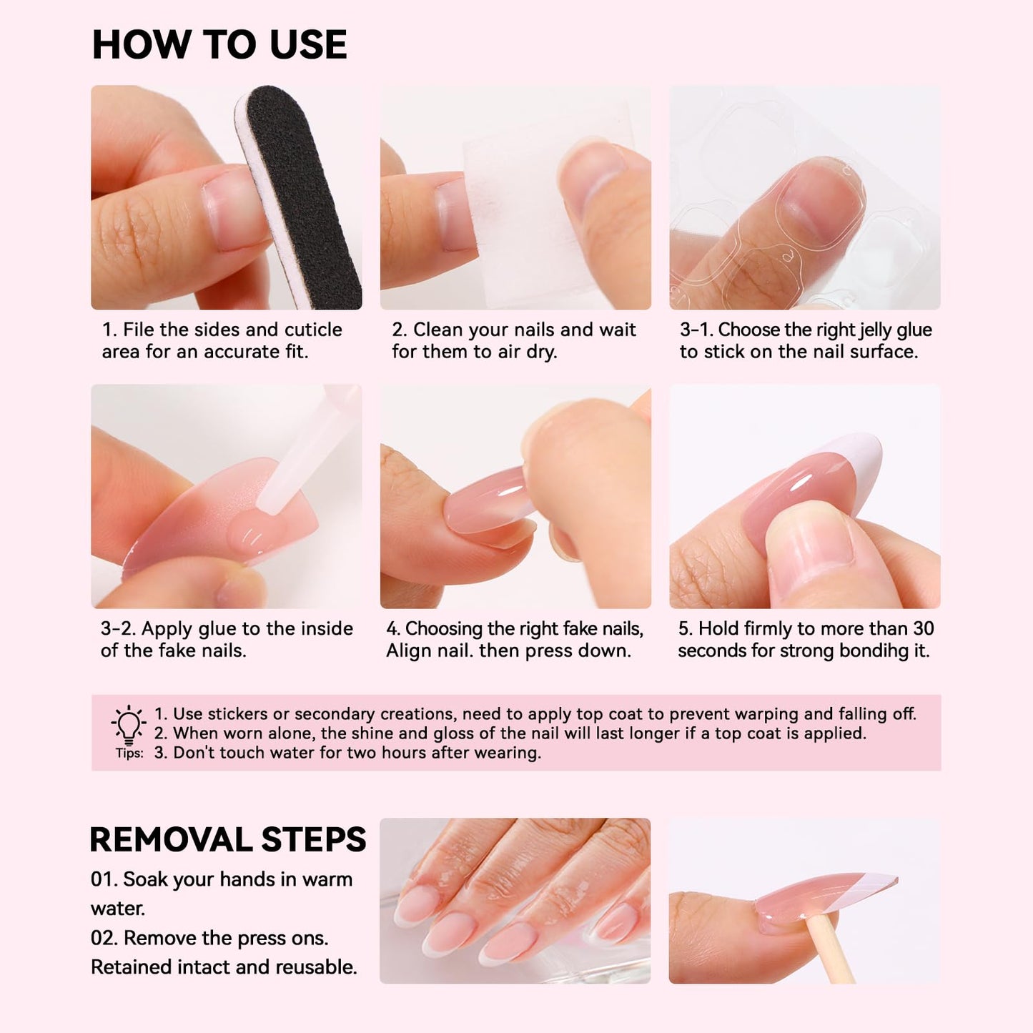 CUZIAM 150Pcs Cat Eye Press on Nails Coffin Medium, 5 Colors Natural Nude Pink Reusable Artificial Acrylic False Nails Glass Magnetic Long Lasting Gel Nail Tips,Fake Nails Manicure Kit for Women