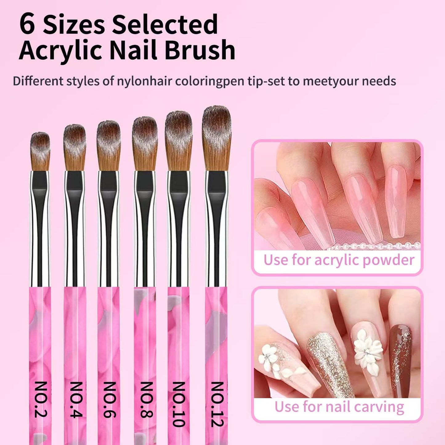 28Pcs Pink Nail Art Brush Set, Manicure Tool Kit with Acrylic Nail Brush, Builder Gel Brushes, Cuticle Brush, Dust Brush, Dotting & Liner Tool for Acrylic Powder Application, Sculpting & Cleaning