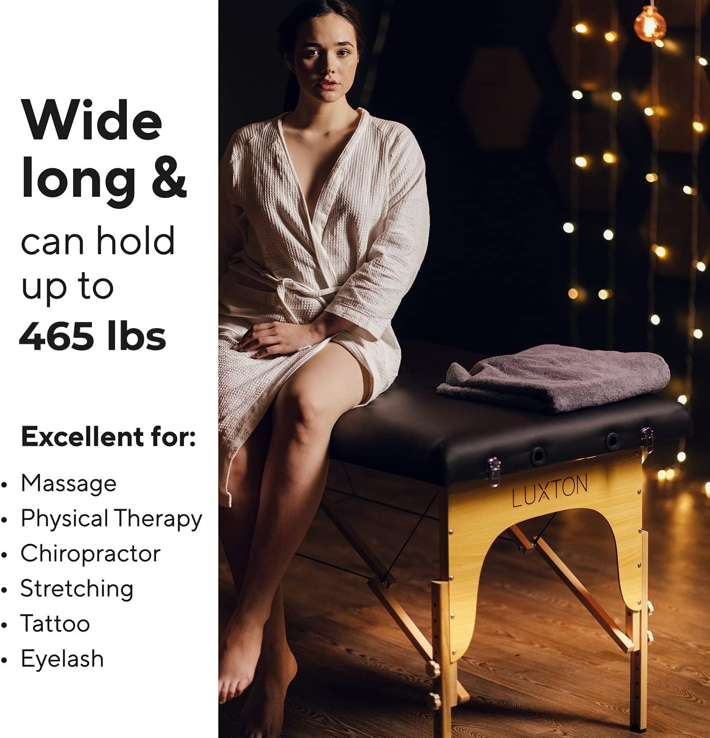 Luxton Home Premium Foam Massage Table Portable Foldable Massage Bed Height Adjustable, 72 Inches Long 27 Inches Wide Home Salon Spa Bed Tattoo Table with Accessories & Carrying Case, Easy Set Up