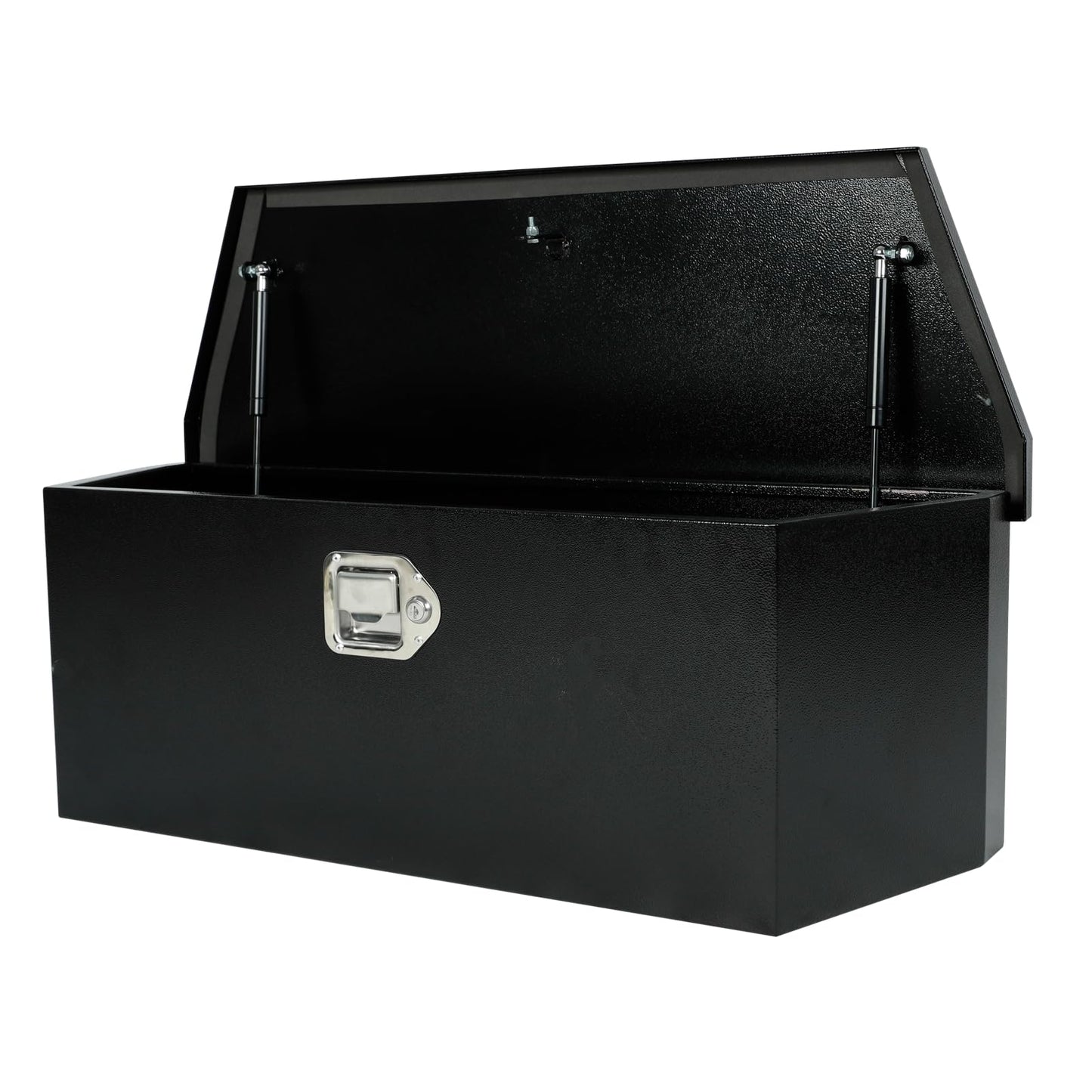 Gooeap 35"X12"X12" Truck Tool Box Black Heavy Duty Steel Metal Trailer Tongue Box Pick Up Storage Organizer w/Lock & Keys