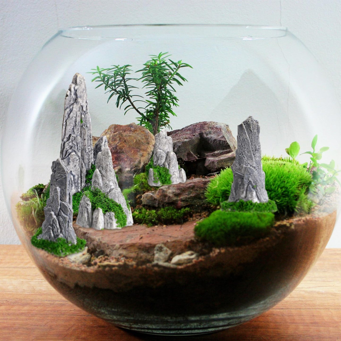 NOLITOY 8pcs Mini Rockery for Bonsai: Zen Garden Accessories Mountain Landscape Figurines for Home Office Displays