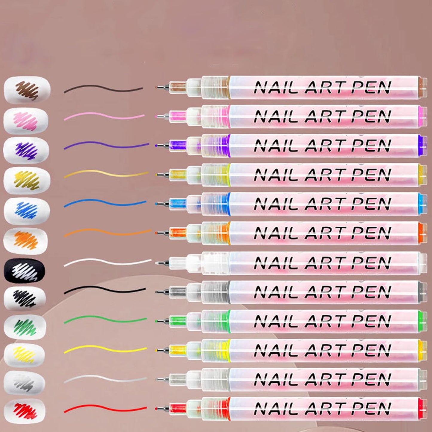12 Color 3D Nail Art Pens Set,3D Nail Polish Pens Graffiti Dotting Pen Acrylic Paint Pens Point Liner Pen Drawing Painting Nail Art Pens for DIY Nail Art Beauty Adorn Manicure Tools(Style 1)