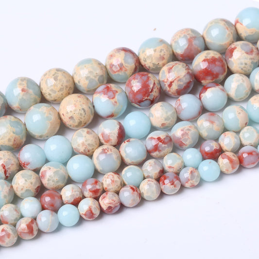 10MM Longevity Mountain Round Loose Beads Natural Gem Beads Crystal Energy Stone Beads for Jewelry Making DIY Bracelet Necklace