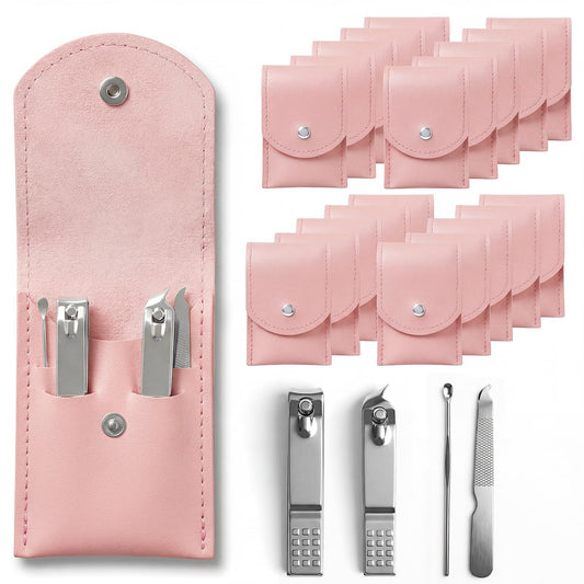 RISESAILS 20-Piece Complete Nail Care Kit, Professional Manicure Set with Stainless Steel Tools for Home Use, Travel & Gifts | Portable Nail Clipper Kit in Pink Case (Pink)