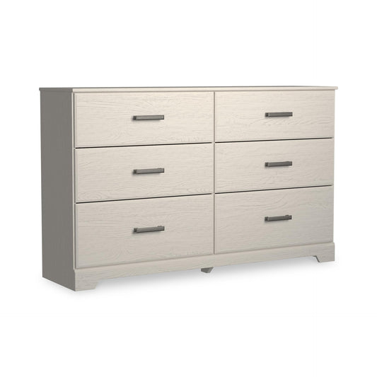 Signature Design by Ashley Stelsie Modern Scandinavian 6 Drawer Dresser, Whitewash