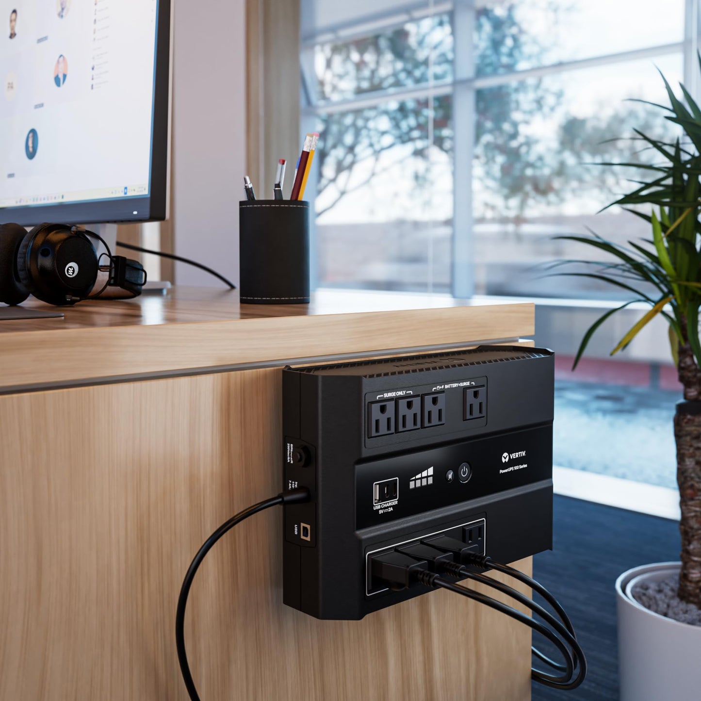 Vertiv Liebert PowerUPS 100 UPS, PST6-700LVMT, 700VA/425W 120V Standby Power, 8 Outlets, Battery Backup with Surge Protection, USB C+A Charging, 3 Year Warranty, User Replaceable Batteries