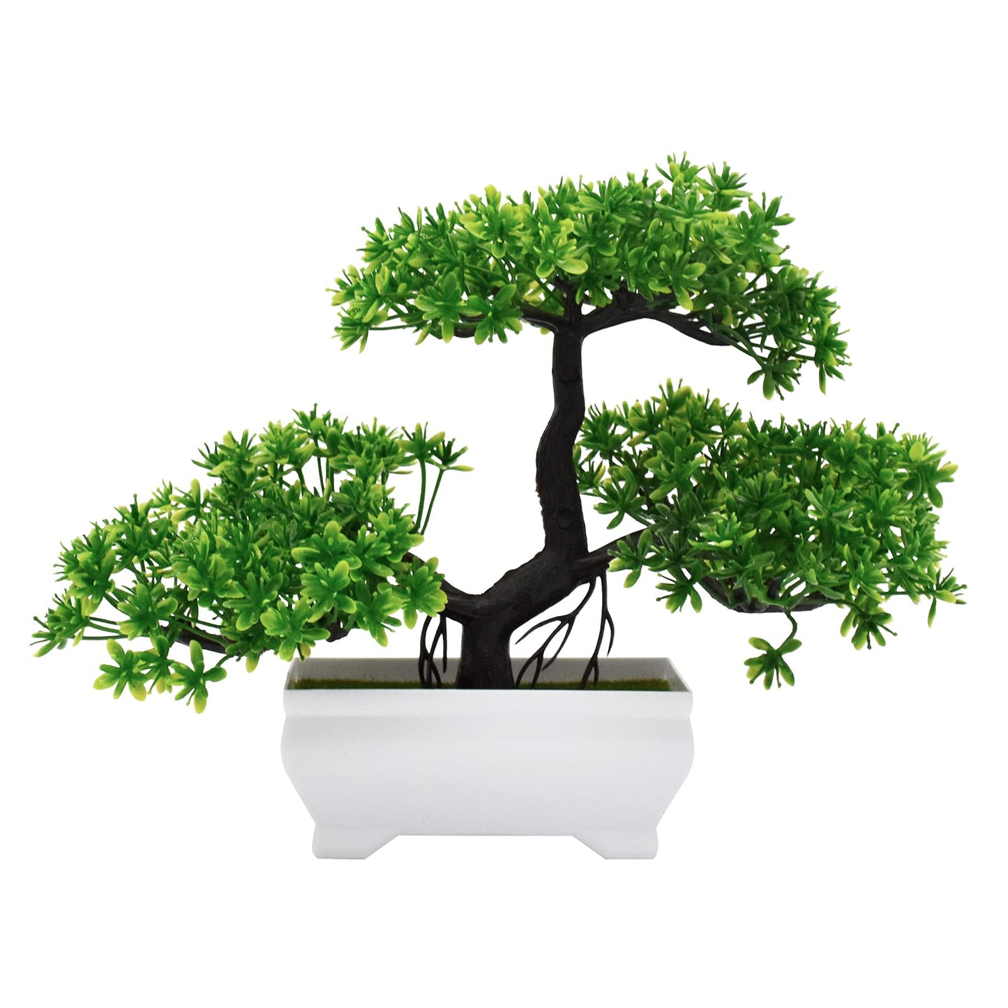 AzureLeap Artificial Bonsai Tree Cloud Pine Bionic Plant Indoor Small Fake Plants Decor Zen Garden Desk Home Desktop Office Bathroom Shelf Bedroom Living Room Decorations (Green)