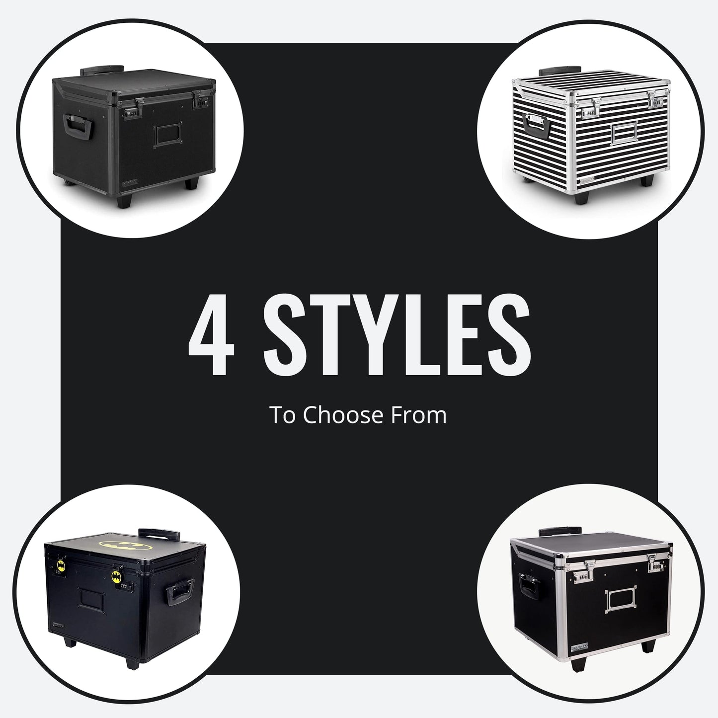 Vaultz Portable File Storage Box with Handle - 14.5" x 17.5" x 15.5" Letter/Legal Size Mobile Lock Box - Double Combination Locking Cabinet - Black