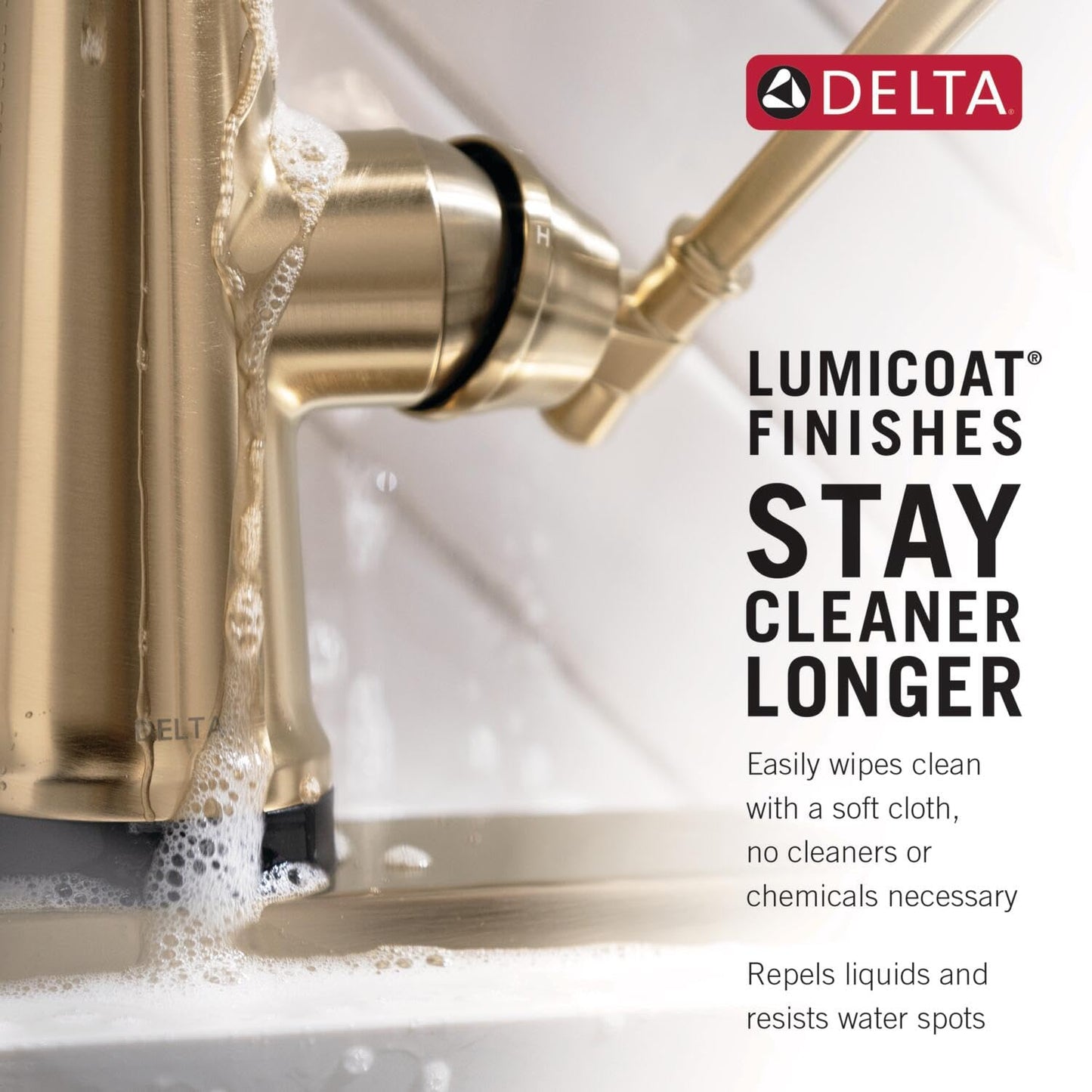Delta Monrovia Touchless Kitchen Faucet with Touch Technology, Brushed Gold Kitchen Sink Faucet with Pull Down Sprayer, Single Hole, Lumicoat Champagne Bronze 9191TL-CZ-PR-DST