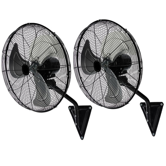 TMWINGS 20 Inch Wall Mount Fan, 2 Pack Heavy Duty Oscillating Wall-Mounted Fan with 6600 CFM, High Velocity 3 Speed Fans with Adjustable Tilting for Workshop, Garage, Patios, Industrial, Black