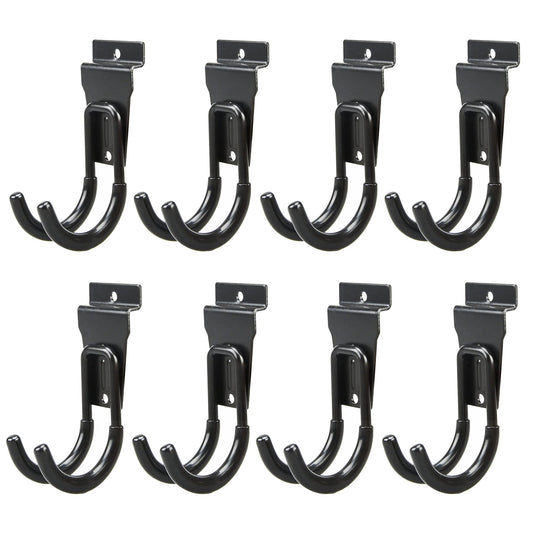 ATOOLA Slatwall Hooks, Heavy-Duty Slatwall Accessories, Black Slat Wall J Hooks, 8 Pack