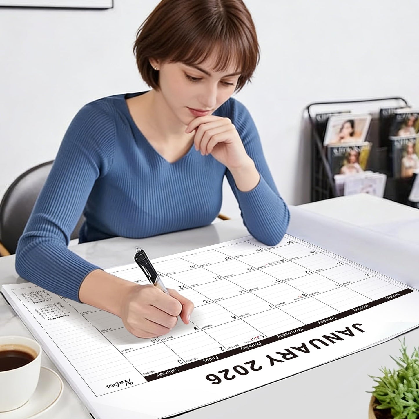 2026 Desk Calendar Large 22x17 – Desk Top Calendar 2026 with plastic cover